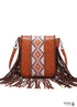 Boho Leather Carved Shoulder Bag